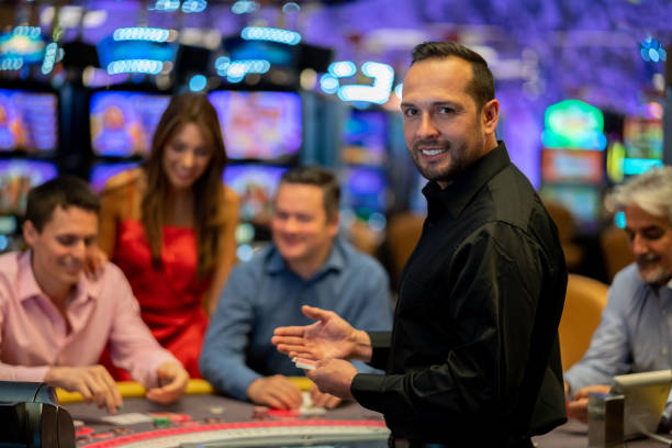 Live casino dealer table with multiple camera angles